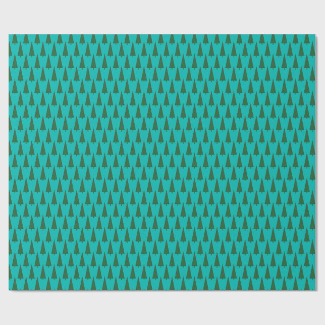 Mini julgranar med röda dekorationer presentpapper (Platt)