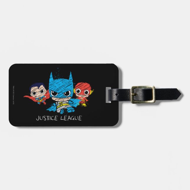Mini Justice League Sketch Bagagebricka (Horisontell Framsida)