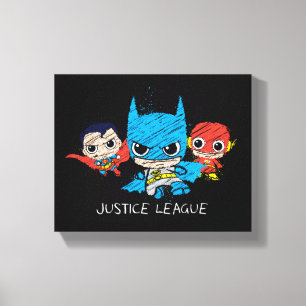 Mini Justice League Sketch Canvastryck