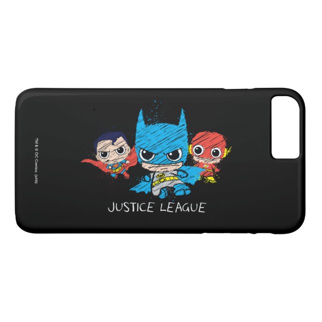 Mini Justice League Sketch Case-Mate iPhone Skal (Baksida (horisontal))