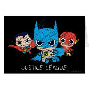 Mini Justice League Sketch Hälsningskort