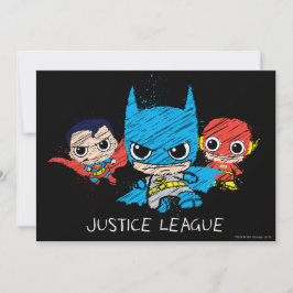 Mini Justice League Sketch Inbjudningar