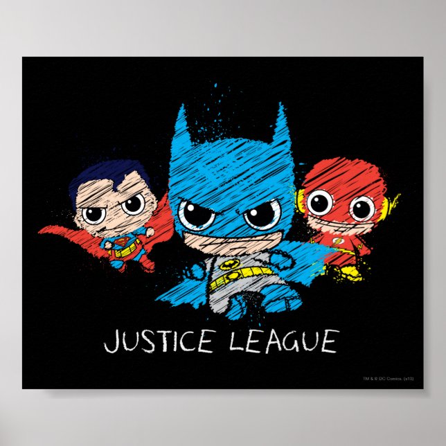Mini Justice League Sketch Poster (Framsidan)