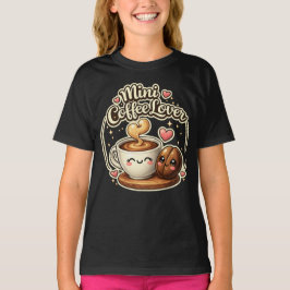 Mini kaffefantastiska söta tjejers kaffegåva barn t shirt