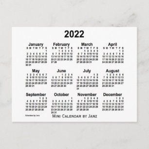 Mini- kalender 2022 för vit vid Janz Vykort