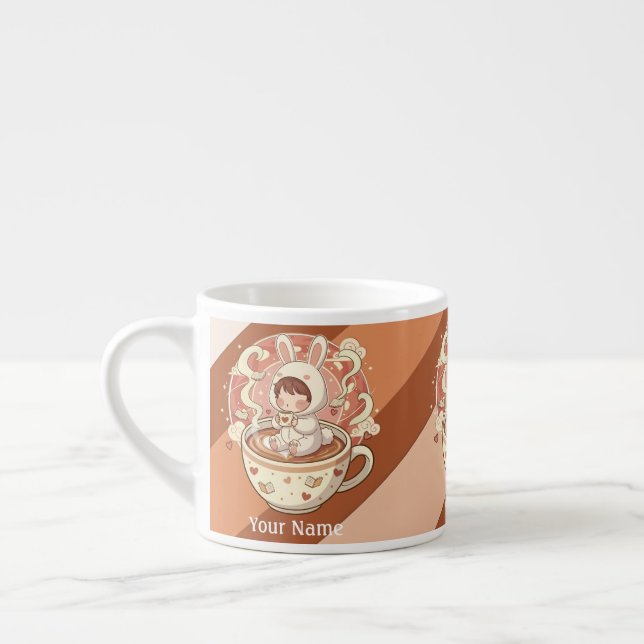 Mini Kanin Espresso Shot Kaffe Kopp Espressomugg (Vänster)
