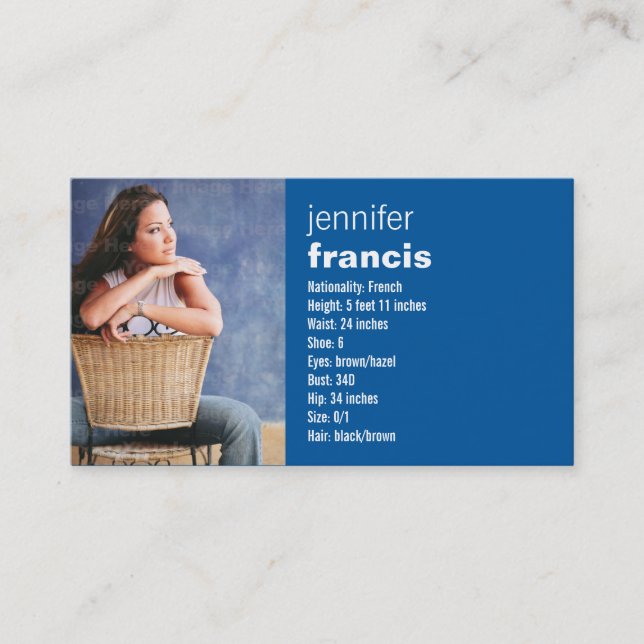 Mini- kompkort för blått korsning visitkort (Framsida)