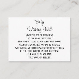 Mini-kort för baby Wishing well Baby Shower Tilläggskort
