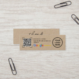Mini Kraft Paper Google Review Thank You  Visitkort