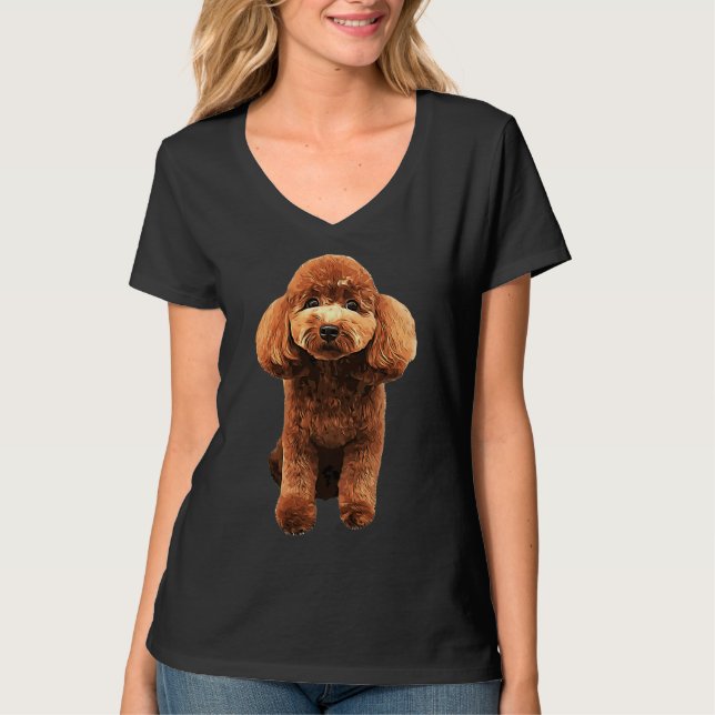 Mini Leksak Pudel Cute Puppy Hund T Shirt (Framsida)