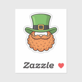 Mini Leprechaun Grön Hatt Orange Skägg St Patrick Klistermärken