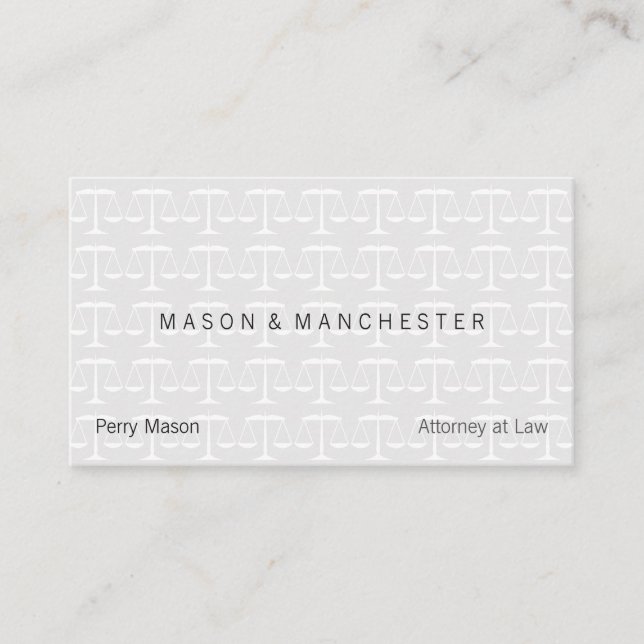 Mini Light "Watermark Stil" Scales of Justice Visitkort (Framsida)