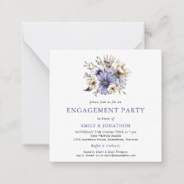 MINI | Lila Cream Blommigt Förlovningsfest Inbjuda Anteckningskort