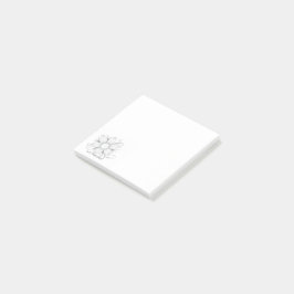 Mini-logotyp för gråskaleblomma post-it block