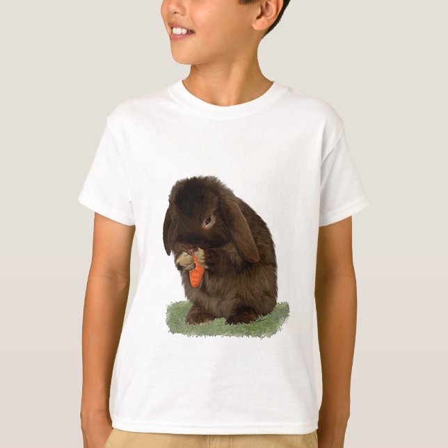 Mini- Lop-kanin och morot T Shirt (Framsida)