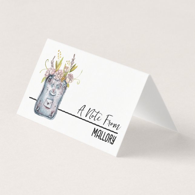 Mini Lunchbox-kort 🍎 Personlig med ditt namn Visitkort (Framsida)