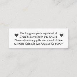 Mini Lycklig par registreringskort för inbjudninga