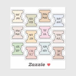 Mini Månadsindexflik Pastell Bujo Planner Vikt Klistermärken
