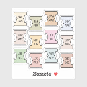Mini Månadsindexflik Pastell Bujo Planner Vikt  Klistermärken