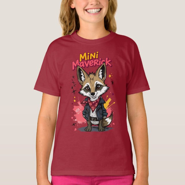 Mini Maverick Cool Rebel Coyote Playground Punk  T Shirt (Framsida)