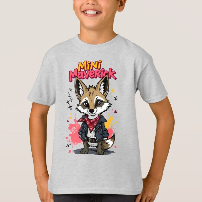 Mini Maverick Cool Rebel Coyote Playground Punk  T Shirt (Framsida)