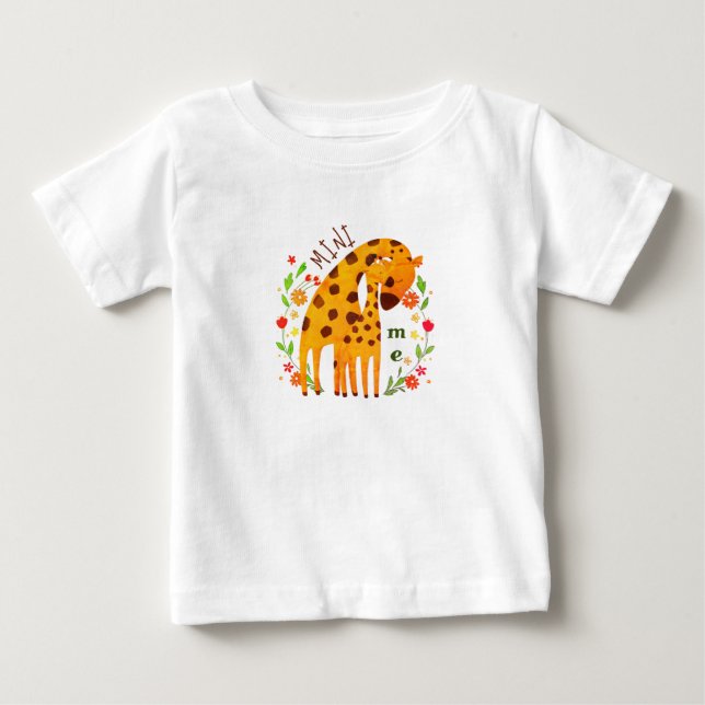 Mini Me - Mamma och Baby Giraffe T-Shirt (Framsida)