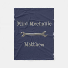 Mini Mechanic Custom Name Fleece Blanket