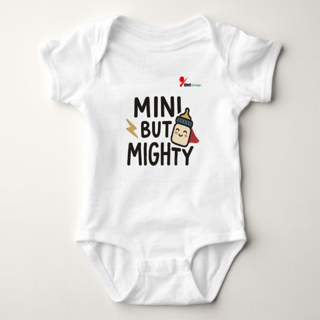Mini men ändå mäktig t shirt (Framsida)