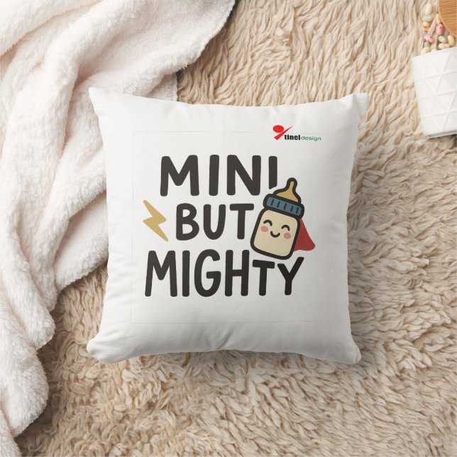 "Mini men mäktig" Söt babyflaska Superhero kast Kudde (Filt)