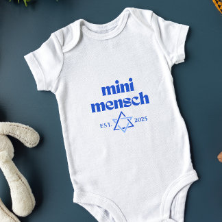"Mini Mensch" Cute Funny Jewish Boy Modern Snyggt T Shirt