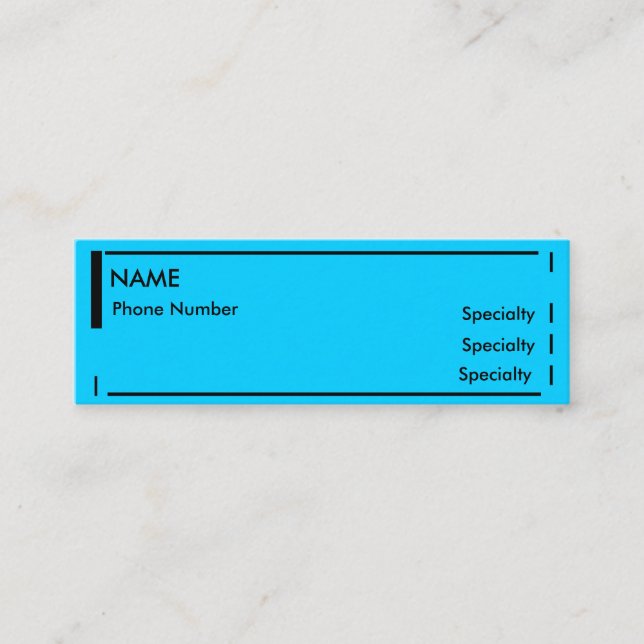 Mini- meritförteckning mini visitkort (Framsida)