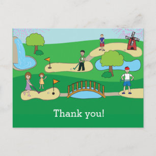 Mini Miniature Golf Birthday Tack Vykort