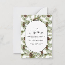 Mini Modern Arch Winter Gräs Cone God jul Anteckningskort