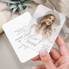 Mini Modern Chic Script Photo Studenten Inbjudan