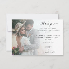 Mini Modern Photo Overlay Bröllop Tack Anteckningskort