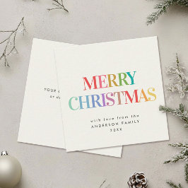 Mini Modern Rainbow God jul Anteckningskort