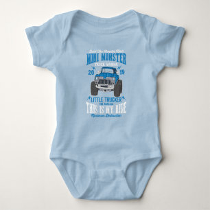 Mini Monster Lastbil Manic Little Trucker Boy Baby T Shirt