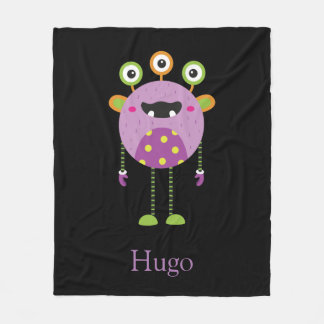 mini monster, söt, lila, dagis fleecefilt