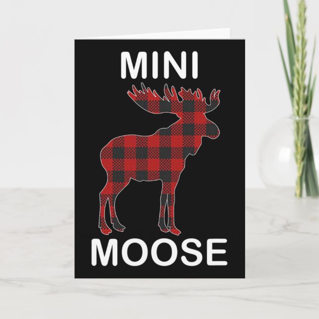 Mini Moose röda karorad Buffalo matchande familj p Kort (Framsida)