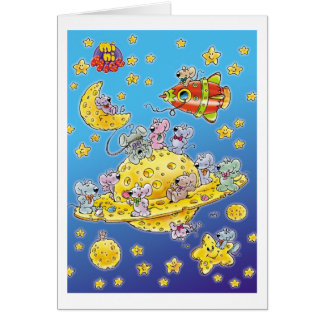 Mini- möss förlorade i utrymme hälsningskort