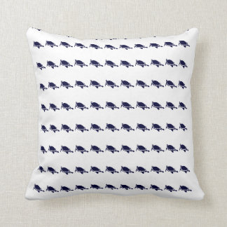 mini NAVY BLUE-sköldpaddor på vit PILLOW Kudde