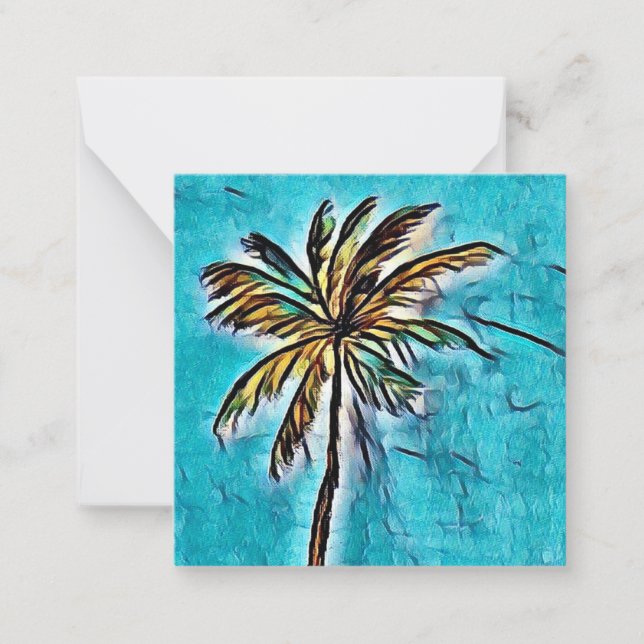 Mini notecard 2,5 tum handflatan träd anteckningskort (Framsida)