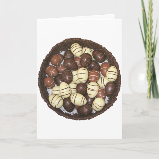 Mini-Påskägg i chokladbod Helgkort (Framsida)