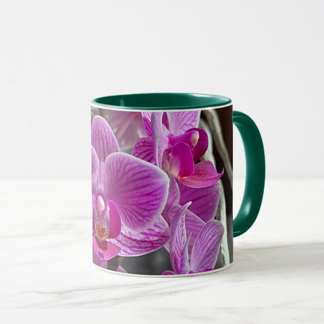 Mini Phalaenopsis Sogo Vivien Lila Orchid Flower Mugg (Framsida höger)