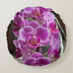 Mini Phalaenopsis Sogo Vivien Lila Orchid Flower Rund Kudde