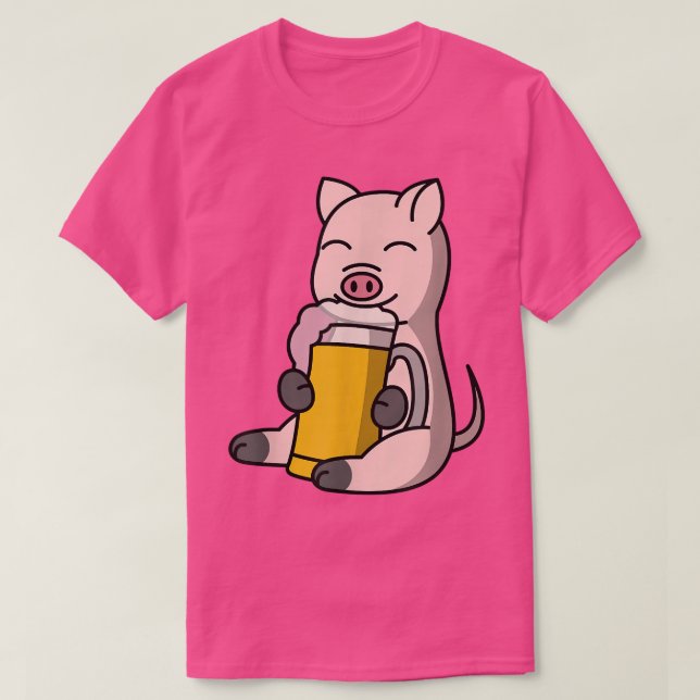 Mini Pig Drinking Beer Pet  T Shirt (Design framsida)