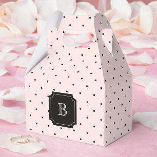 Mini Polka dots Chic Rosa  Monogram Bröllopsfest Presentaskar