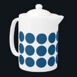 Mini Polka dots Tekanna<br><div class="desc">Cute och trendig Mini Polka dots Tekanna. Den här designen har en liten cirkel polka dots i blått och vitt. Det går att lägga till text till denna design i ge genom att göra den personlig.</div>