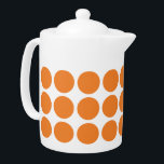 Mini Polka dots Tekanna<br><div class="desc">Cute och trendig Mini Polka dots Tekanna. Den här designen har en liten cirkel polka dots i orange och vitt. Det går att lägga till text till denna design i ge genom att göra den personlig.</div>