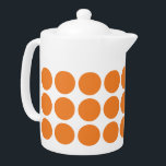Mini Polka dots Tekanna<br><div class="desc">Cute och trendig Mini Polka dots Tekanna. Den här designen har en liten cirkel polka dots i orange och vitt. Det går att lägga till text till denna design i ge genom att göra den personlig.</div>